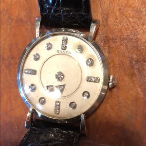 Gruen White Gold Diamond Watch